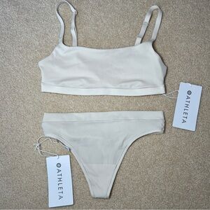 Athleta vitaform scoop bralette & vitaform mid rise thong underwear